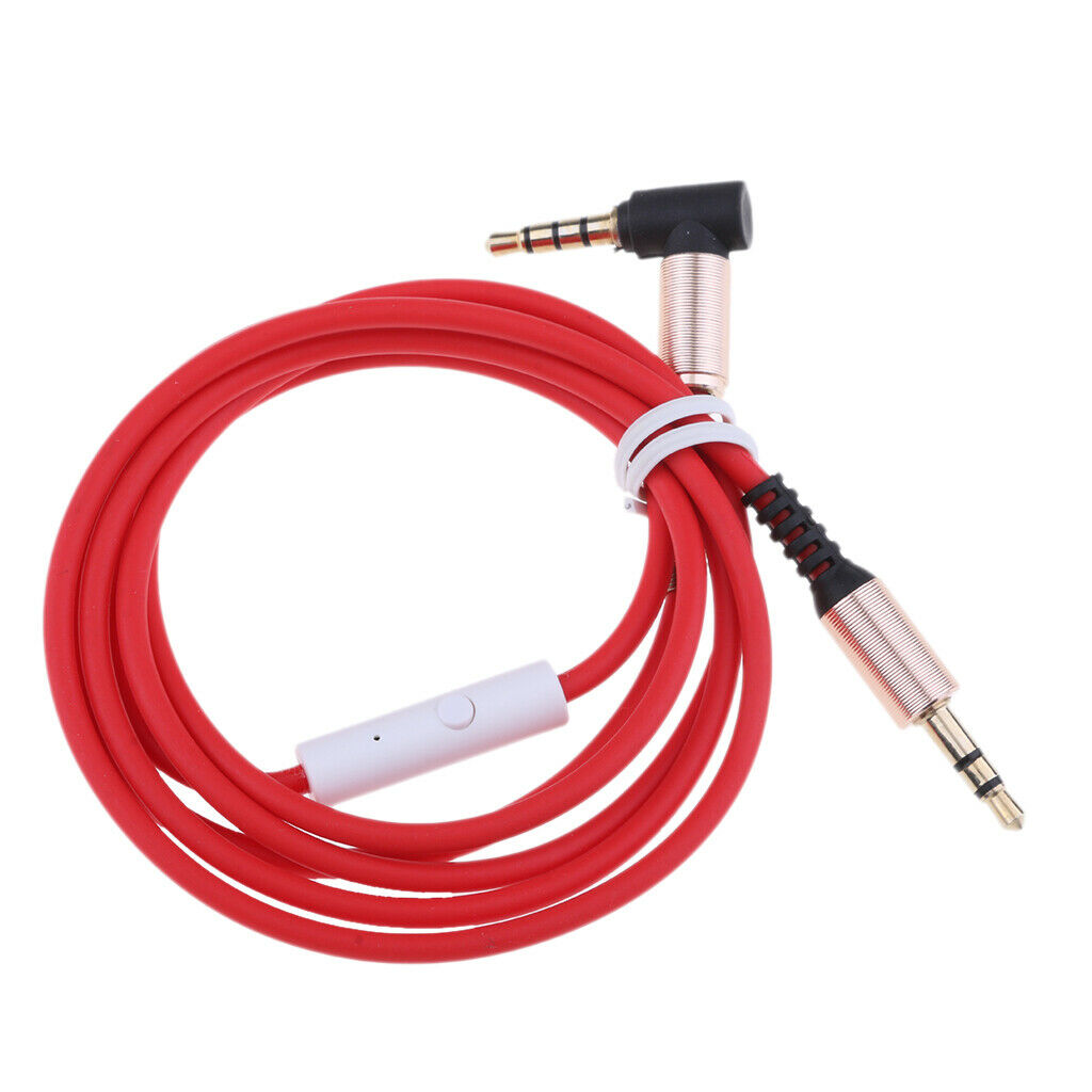 3  .  5mm     Male     to     Male     Aux     Audio     Cable     W  /   Mic