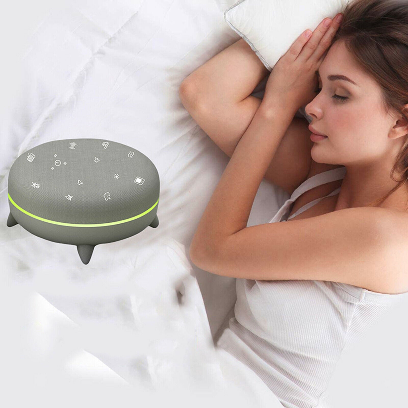 White Noise Machine with Bluetooth 5.0 Speaker RGB with Dimable Night Light
