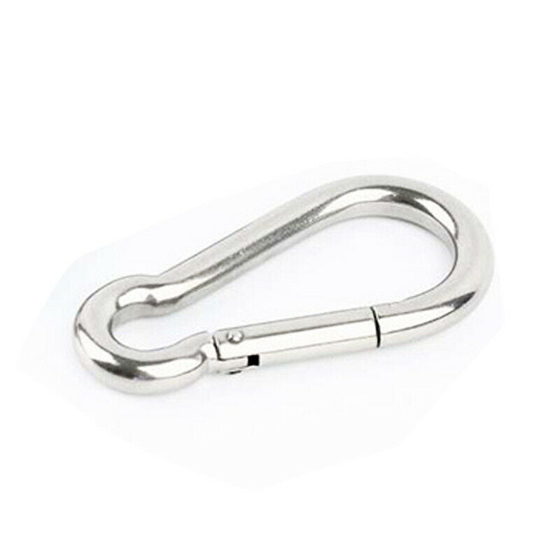 5PCS Marine Grade Stainless Steel Spring Snap Hook Safety Lock Carabiner 100MM