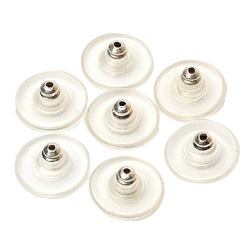 50Pcs Ear Studs Backs Clutch Plastic Pad For Earrings DIY Craft Kit Jewelrys