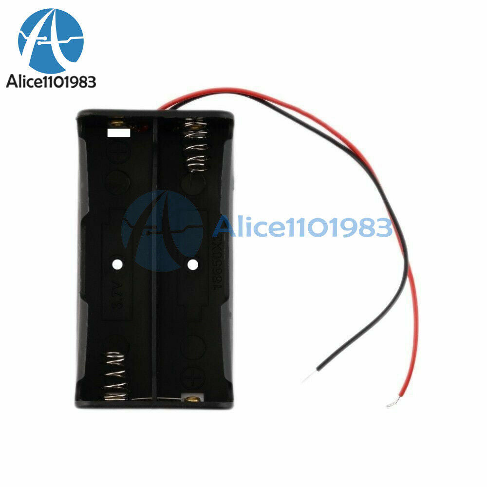 Black 3.7V Battery Holder Box Case DIY For Battery Packs 2x 18650 Cells Cases