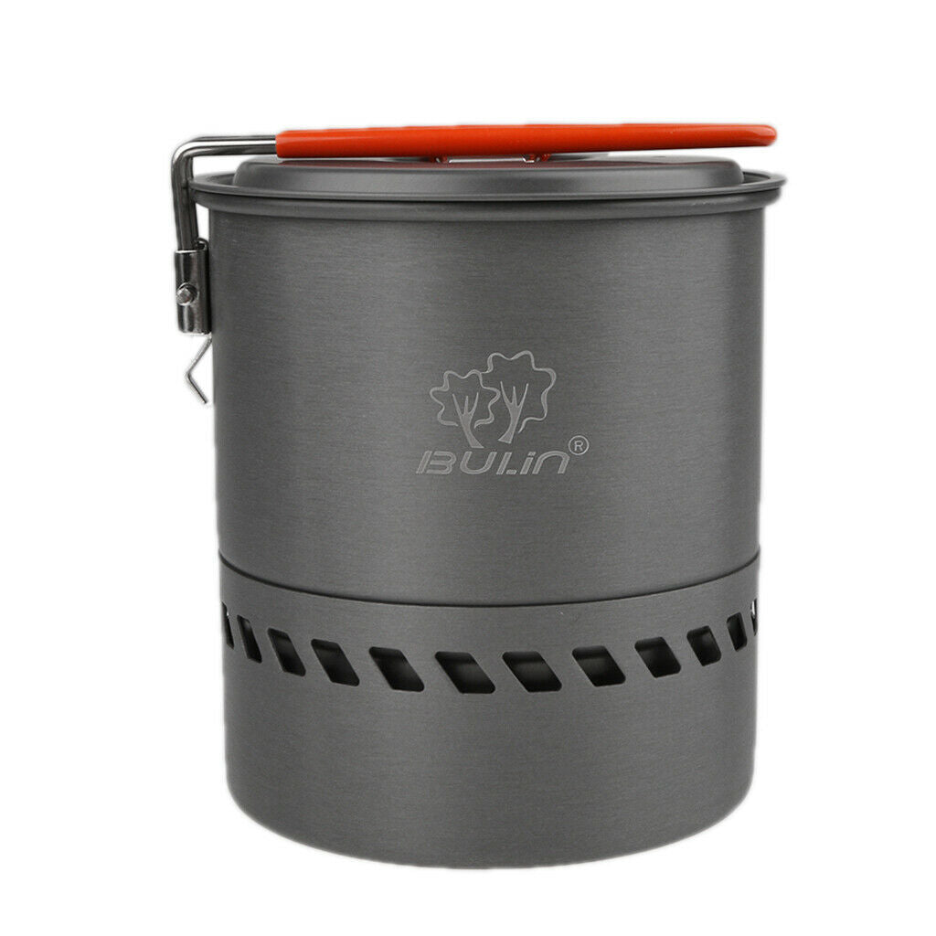 1.5L 1-2 Person Portable Heat Exchanger Pot Outdoor Cookware Camping Kettle