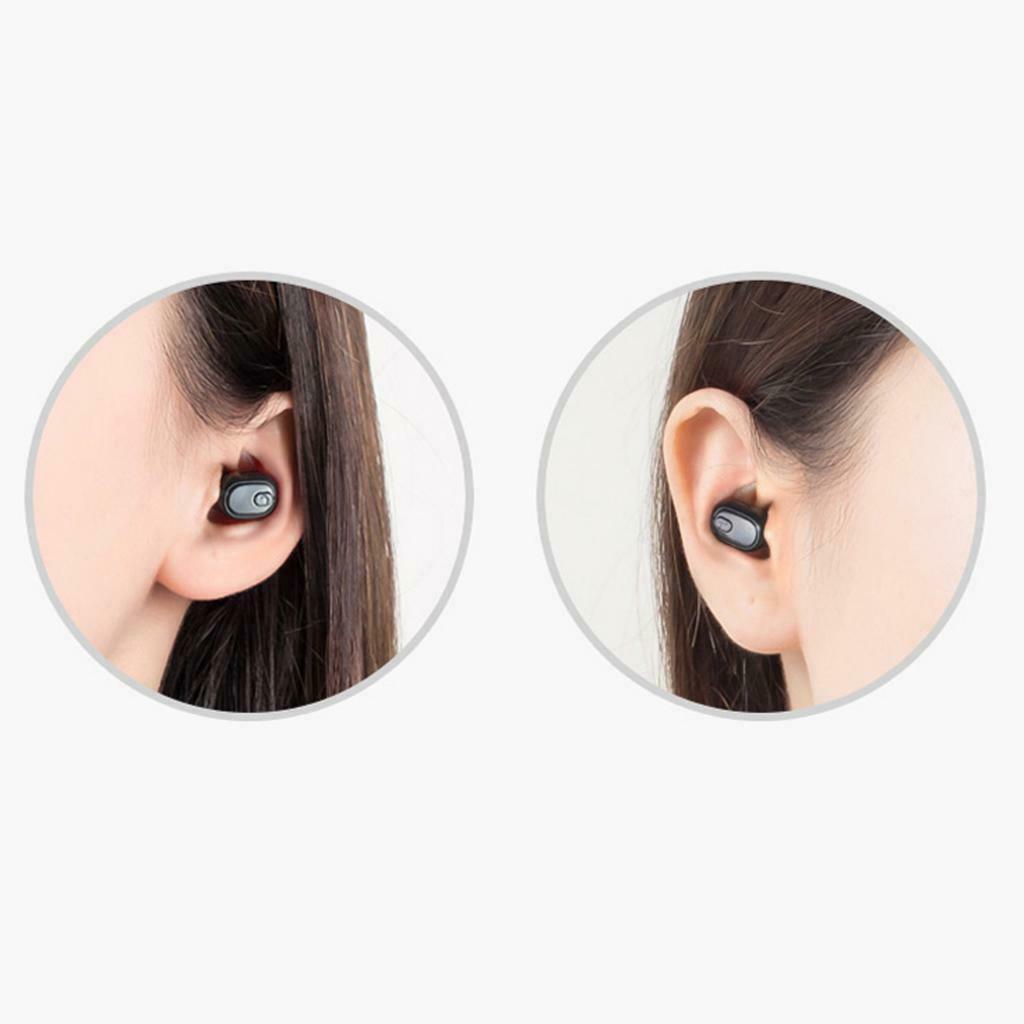 Invisible Bluetooth 5.0 Wireless Headset for Workout Gym Running Black