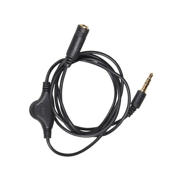 3.5mm M/F Stereo Earphone Audio Extension Cable 1M with Volume Control @