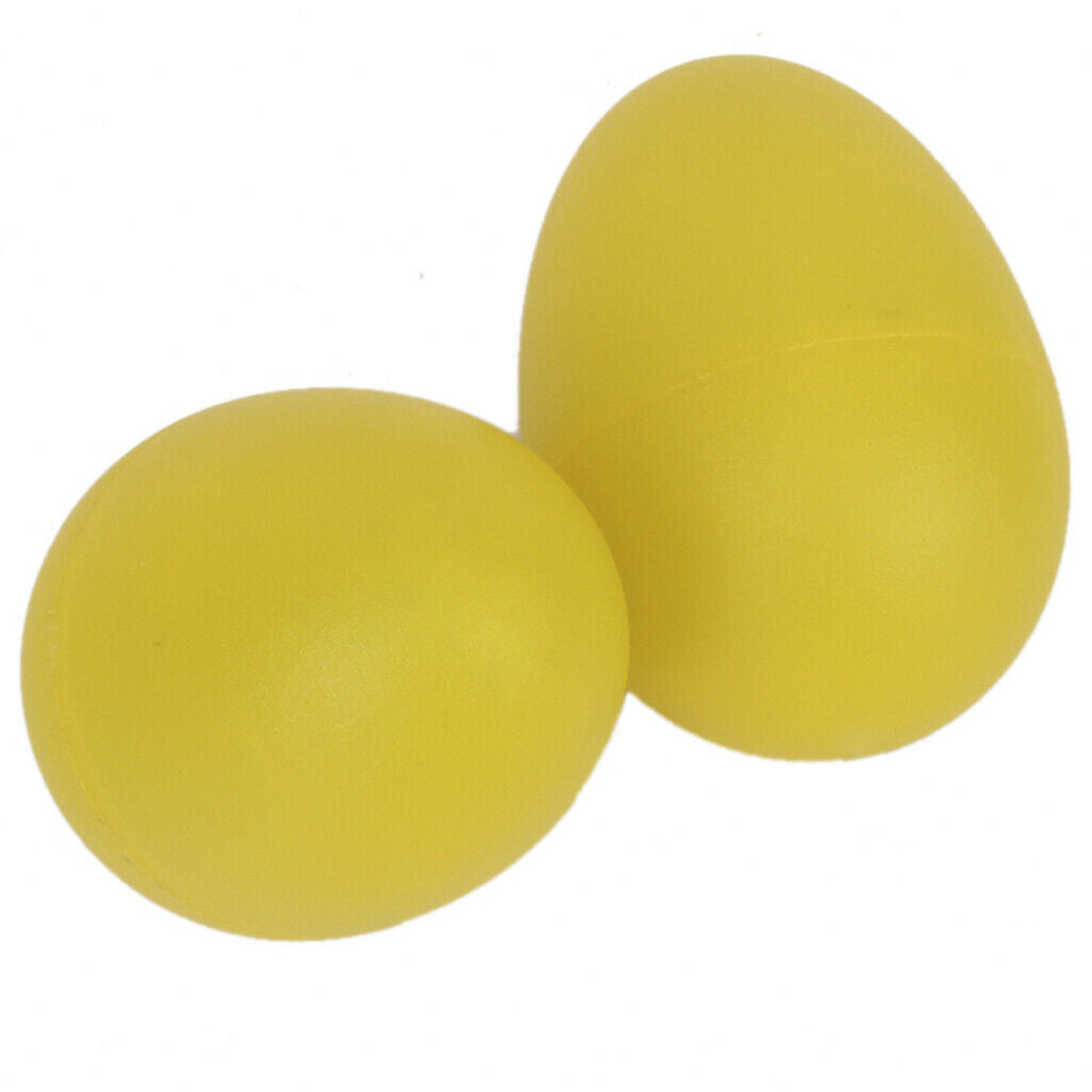 1 Pair Plastic Percussion Musical Egg Maracas Shakers - Lemon Yellow