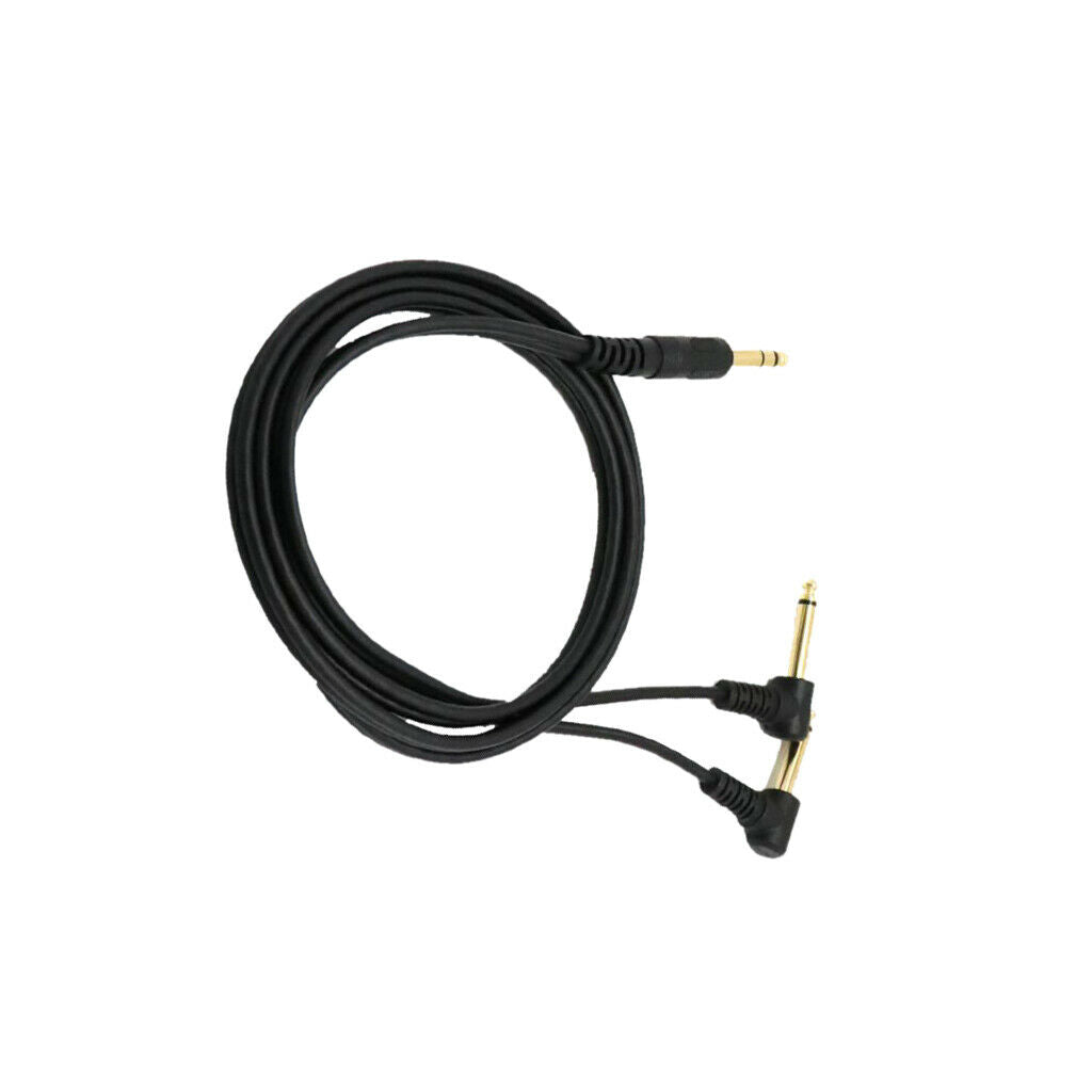 6.35mm Male Stereo To 2x 6.35mm Male Right Angle Y Splitter