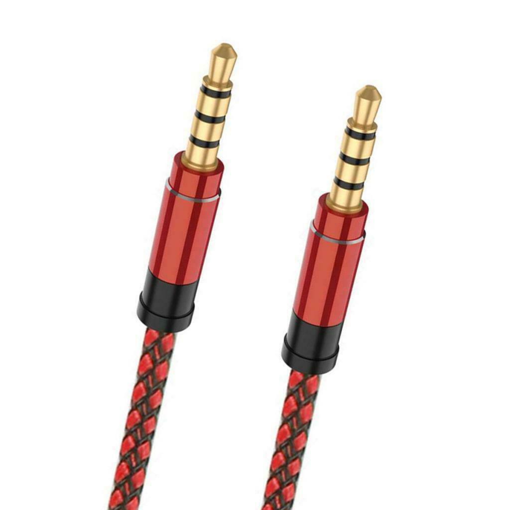 5Ft Braided Aux 3.5mm Jack Stereo Audio Cable for Telephone Tablet