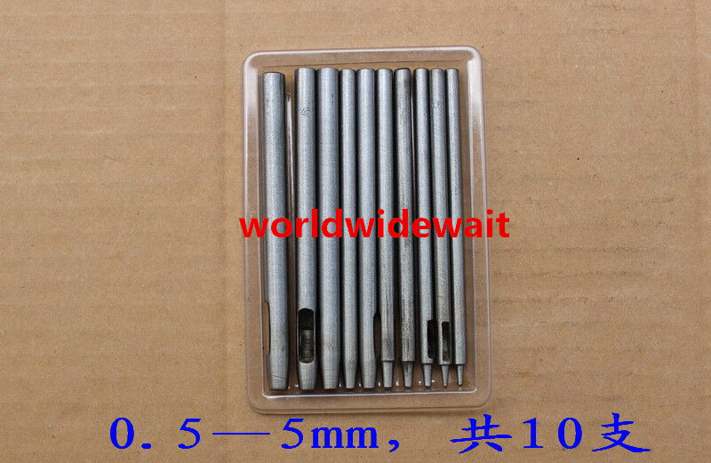10PCS Belt Leather Craft Straight Round Punch 0.5/1/1.5/2/2.5/3/3.5/4/4.5/5mm