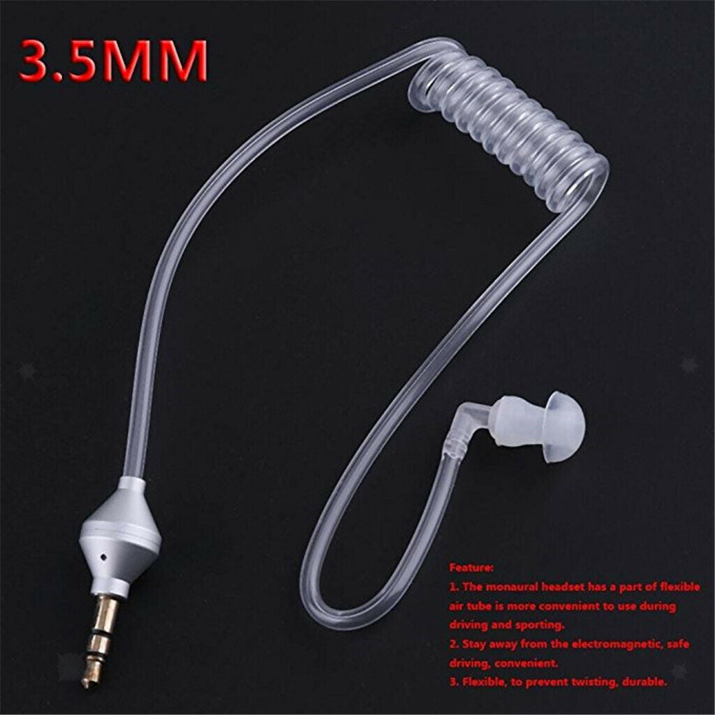 3.5mm Air Tube Headphone Headset Anti Radiation Stereo Mobile Earphone With Mic