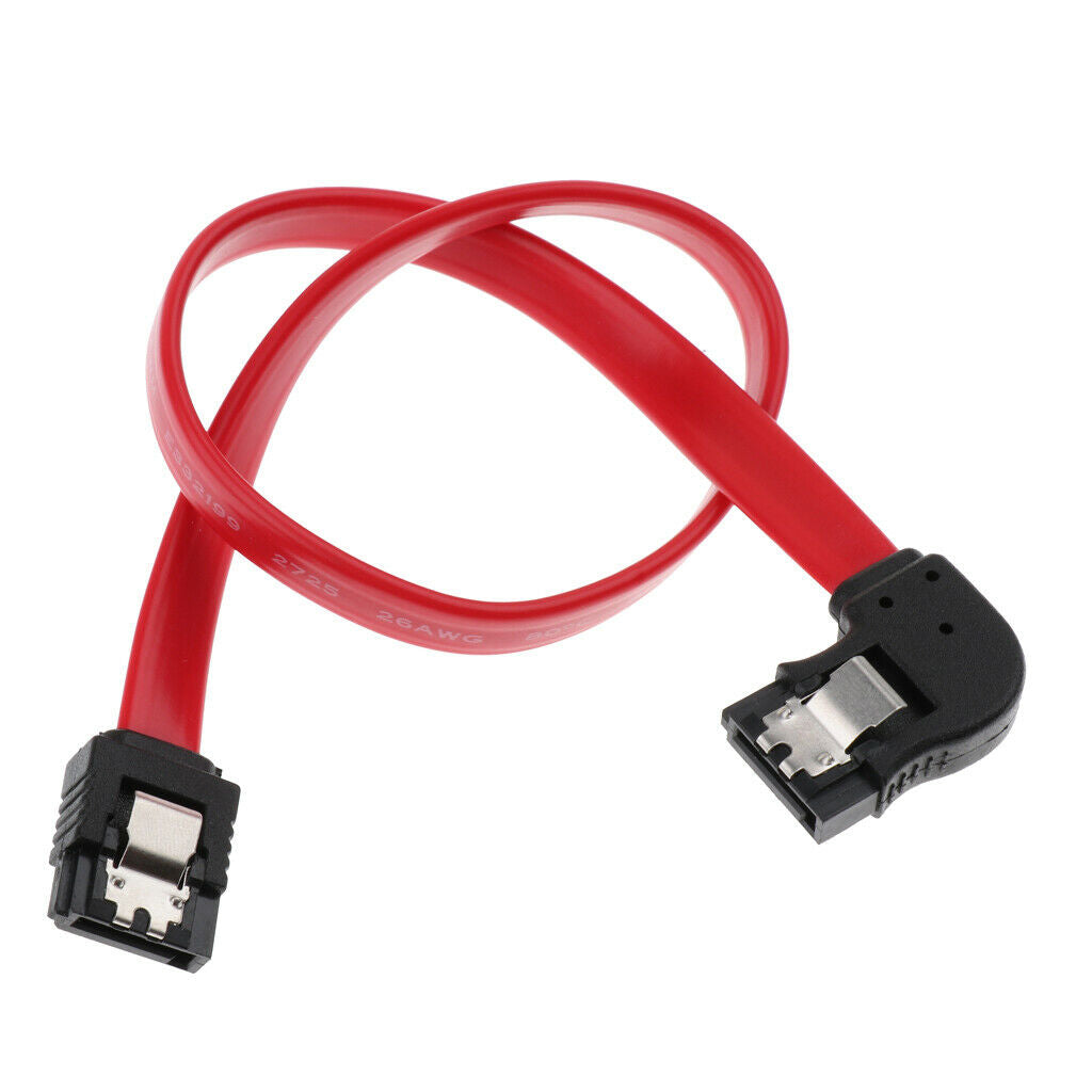 SATA 3 III Data Cable High 6Gbps 90 Degree Locking Clips 12''