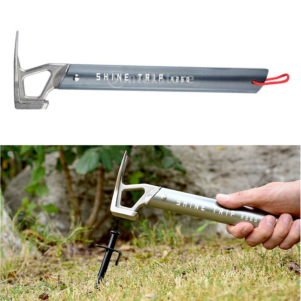 Awning Tent Hammer Pegs Camping Pins Stakes Puller Tarp Extractor Removing Tool