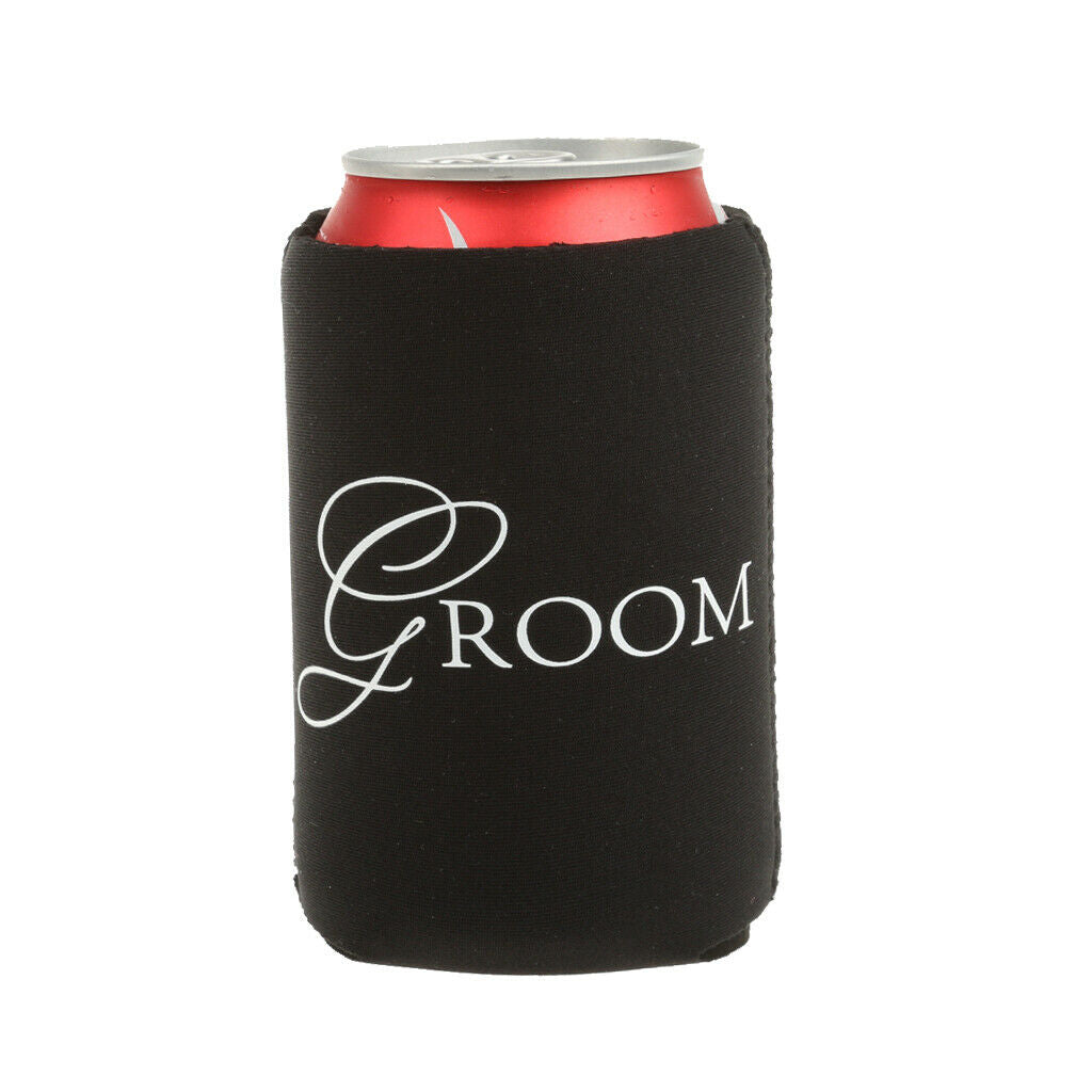 "Groom" Sleeve Protection Neoprene Can Cooler Cup Holder Black