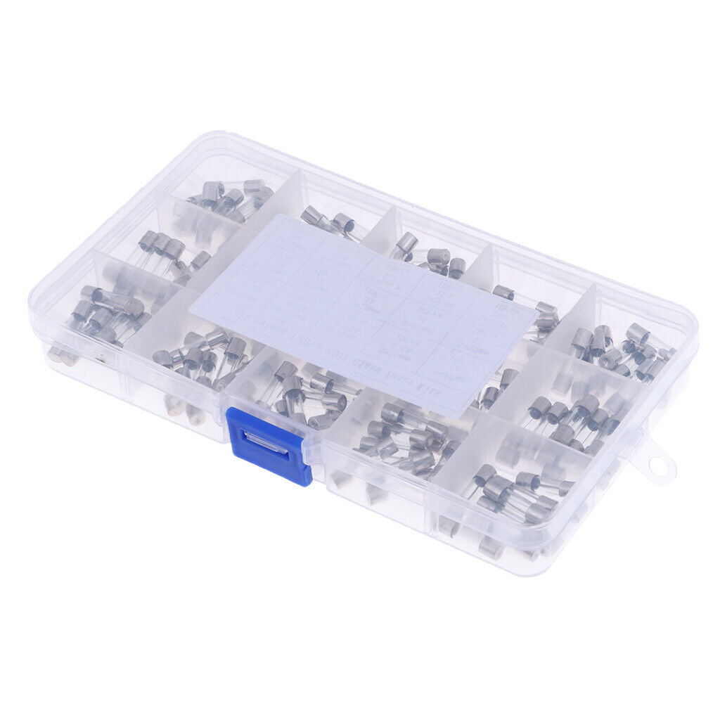 1Set 150Pcs 5x20mm 0.1A-20A Quick Fast Blow Glass Tube Fuse Assorted Kit