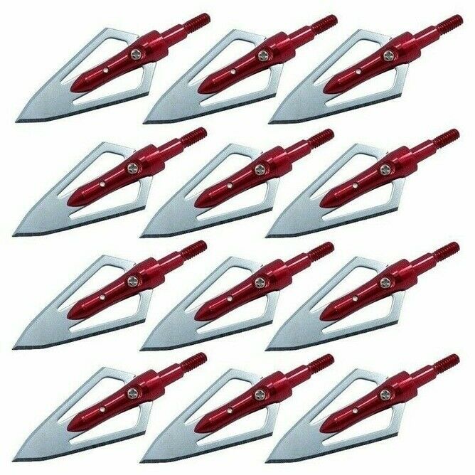 24Pcs Fixed 2 Blade 100 Grain Hunting Broadheads Arrowhead Filed Points Tips s