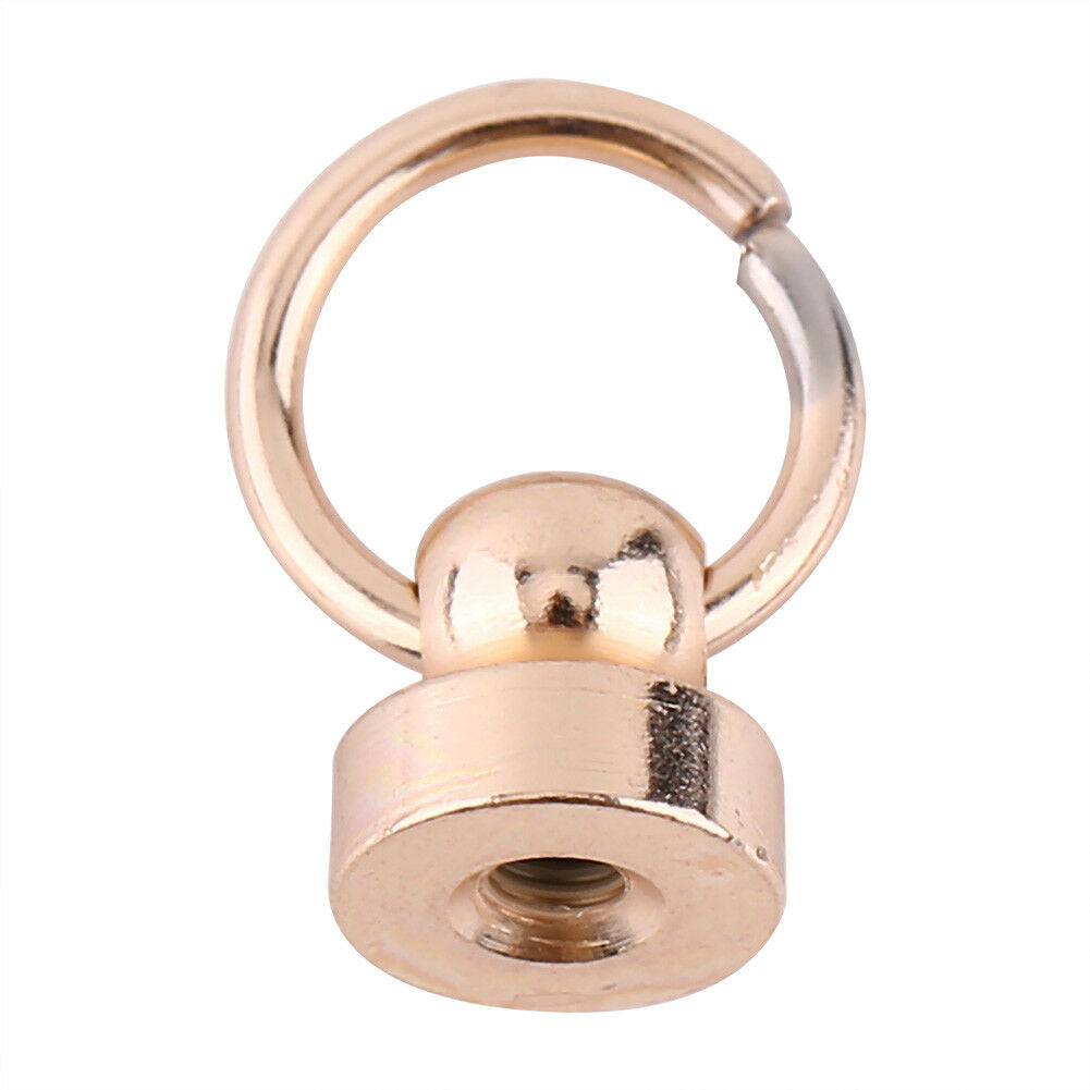 10pcs Brass Ball with O Ring Screwback Studs Nail Rivet/Round Head Leather Craft