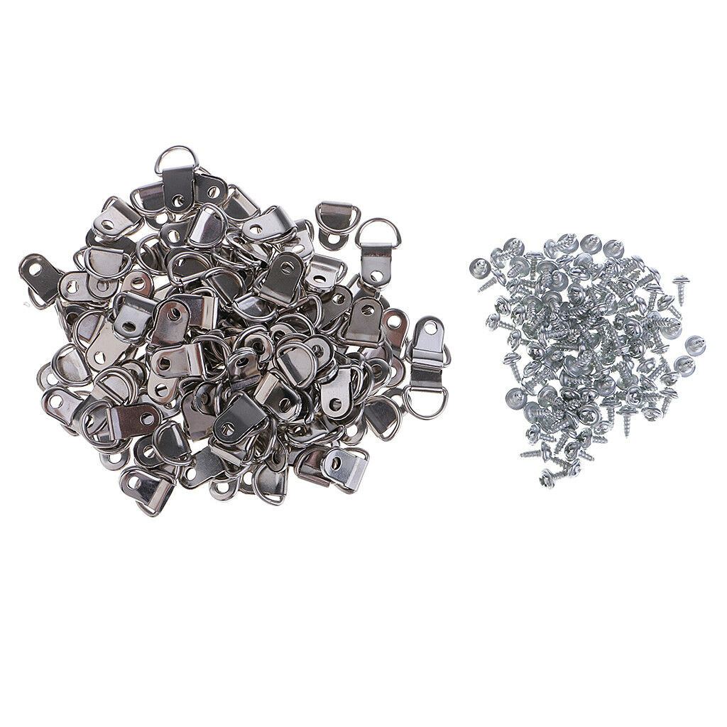 100 x Picture Frame Hanger Heavy Duty D Ring Hanging for Home Decor 2.5x1cm