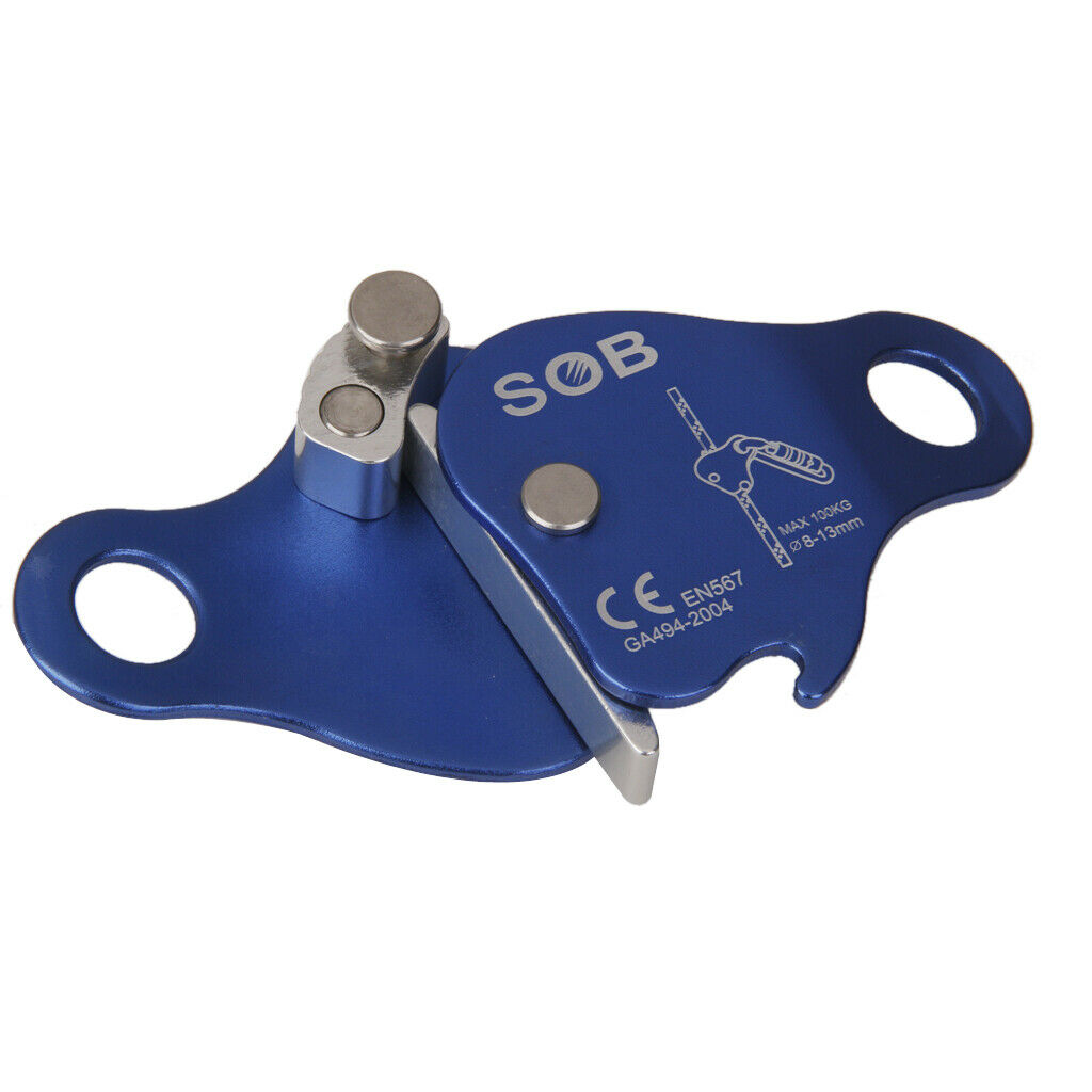 Outdoor Climbing Aluminum 24KN Rope Grab + 24KN Auto Locking Carabiner Hook