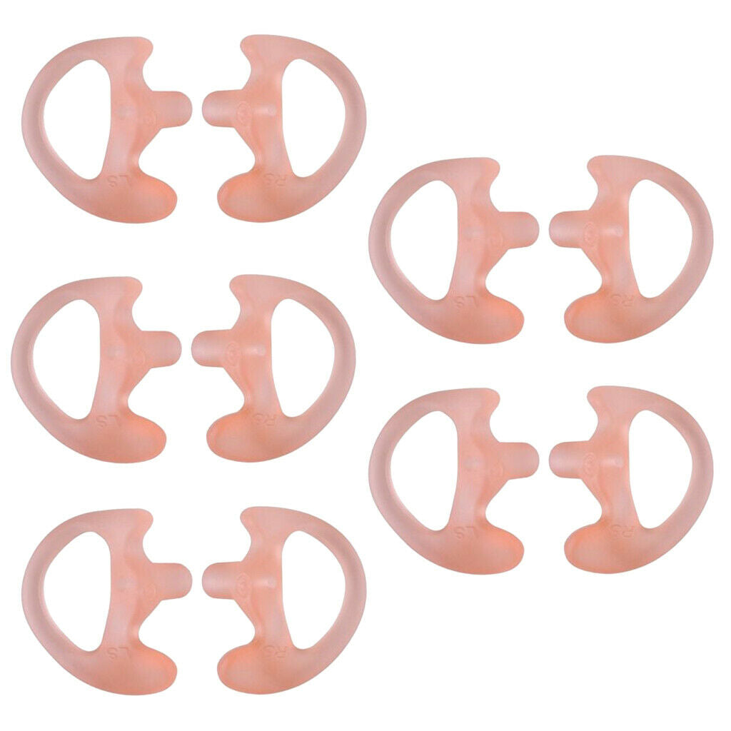 5Pairs Silicone Ear Bud for 2-way Radio Covert Acoustic Tube Earpiece Pink