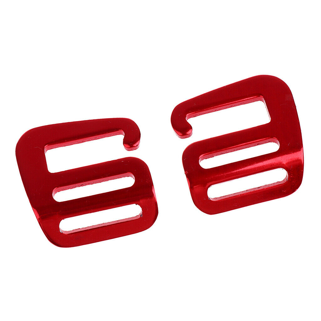 2 Pieces Aluminum Alloy Webbing Strap Buckles G Hook Outdoor Carabiners Red