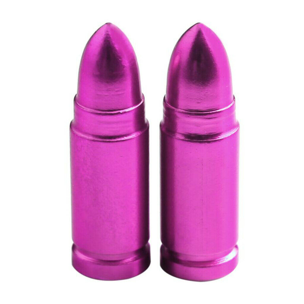 4 Pieces Car Truck Wheel Stem Aluminum Bullet Tyre Valve Cover Caps Purple