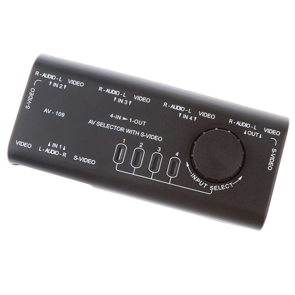 4 Way AV Selector RCA Selector Composite Audio Selector L / R With 4 Inputs And