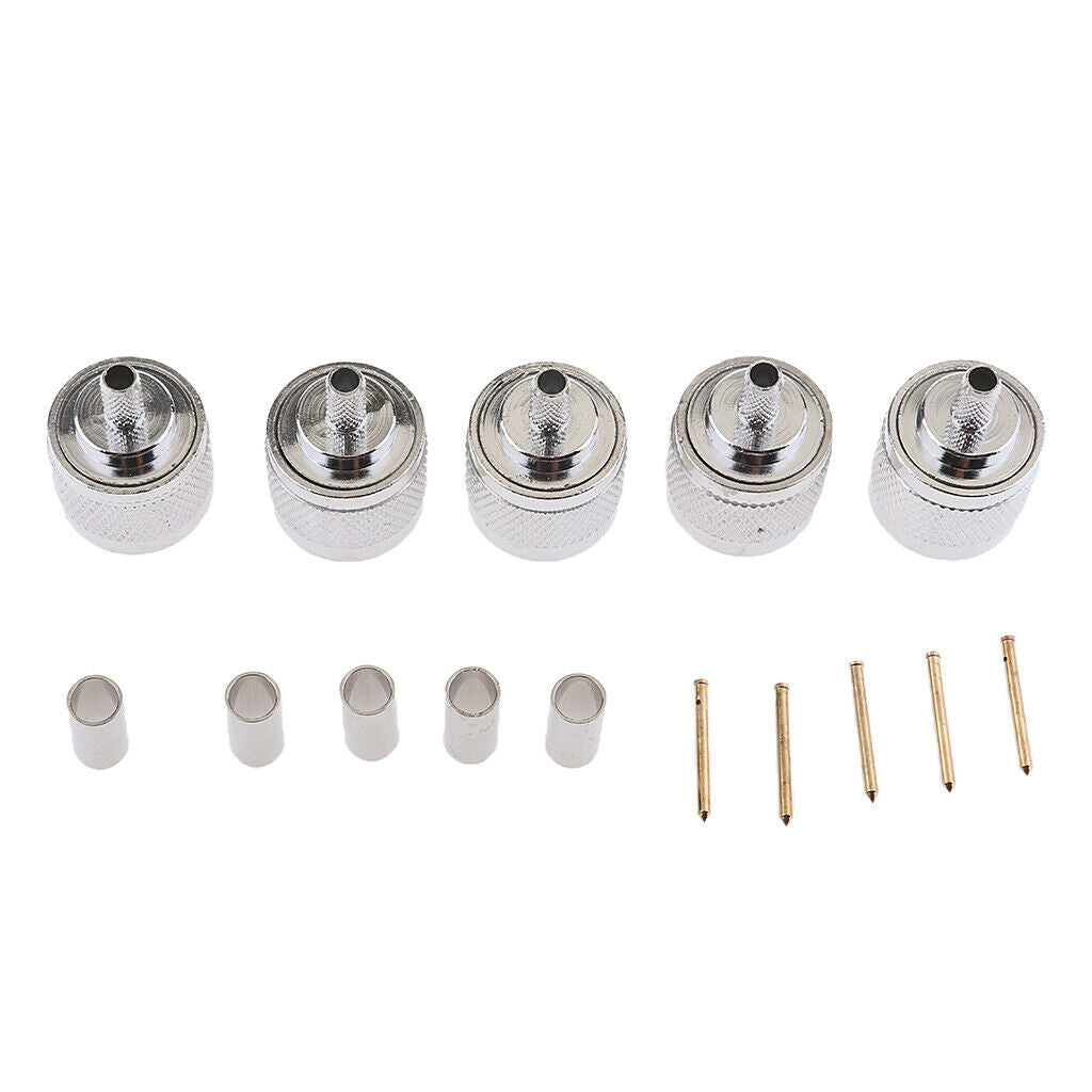 5Pcs BNC Male Plug Straight Crimp for RG58 RG142 CNT195 Rf Adapter Connector