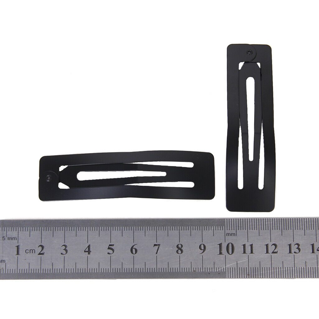 10pcs Black Metal Blank Hair Snap Clip Hair Accessory For Hairclips Making DIY