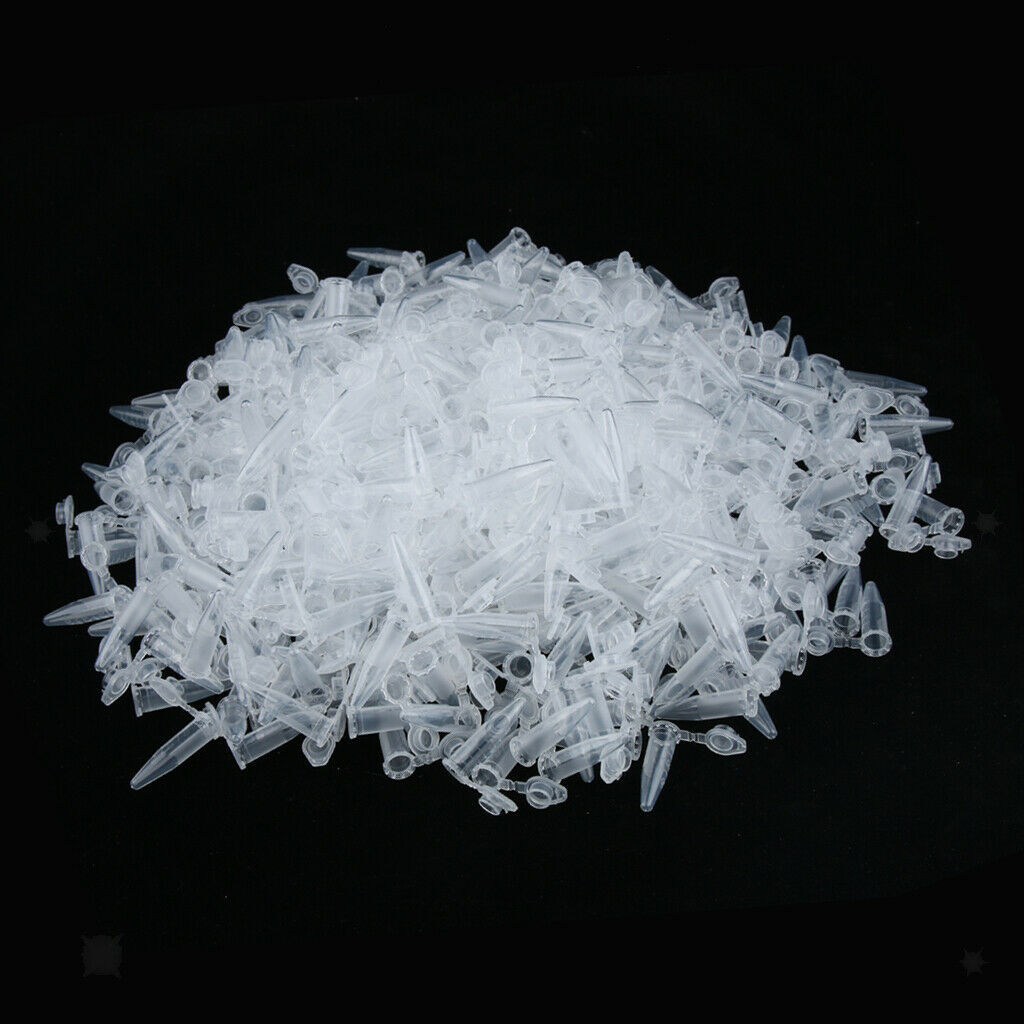 1000 Pieces 0.5ml Graduated Micro Centrifuge Test Tube Vial with Snap