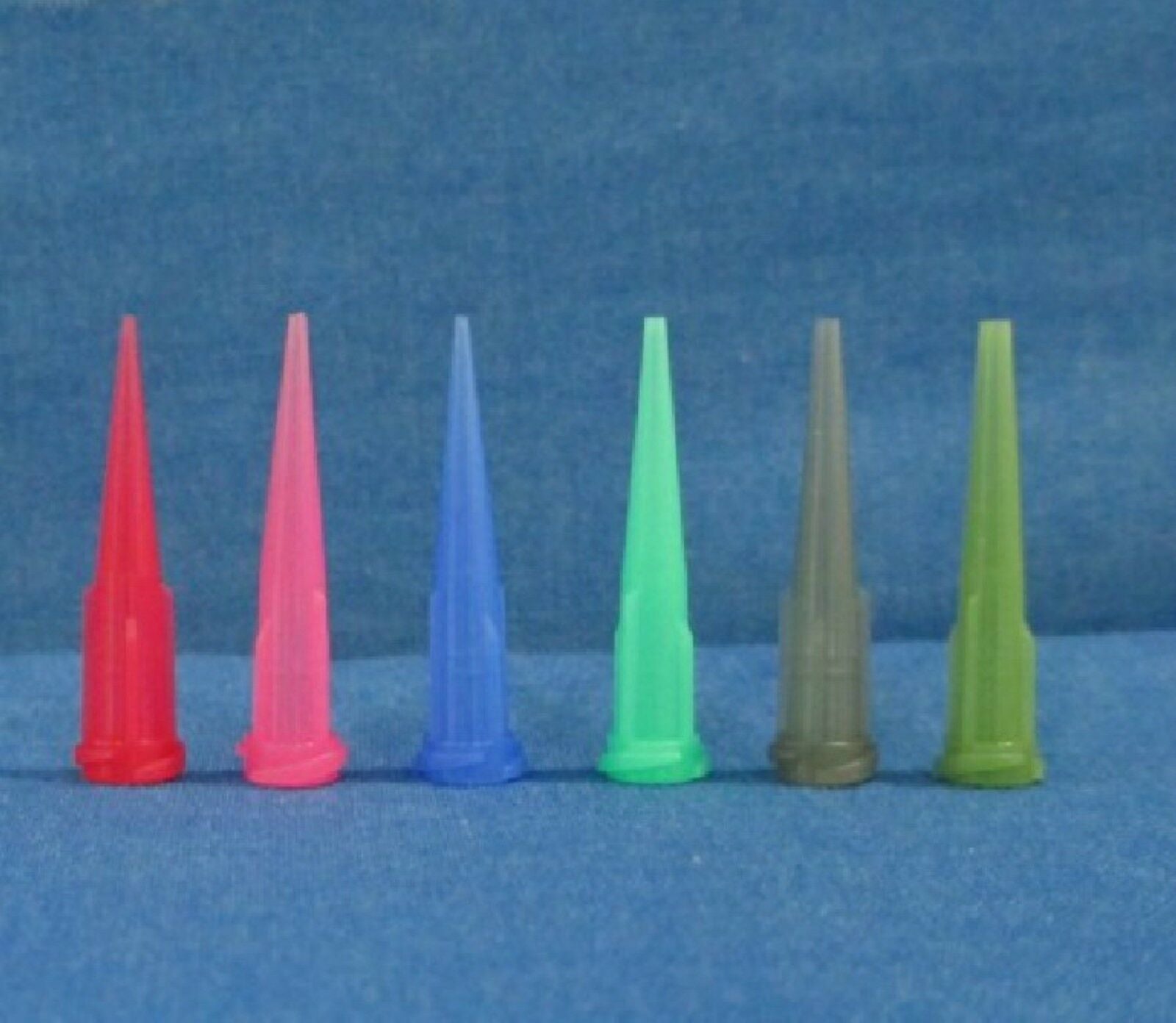100/pk Plastic Dispenser Needle Blue Tapered Tip 0.64 mm(OD) 0.41 mm(ID)