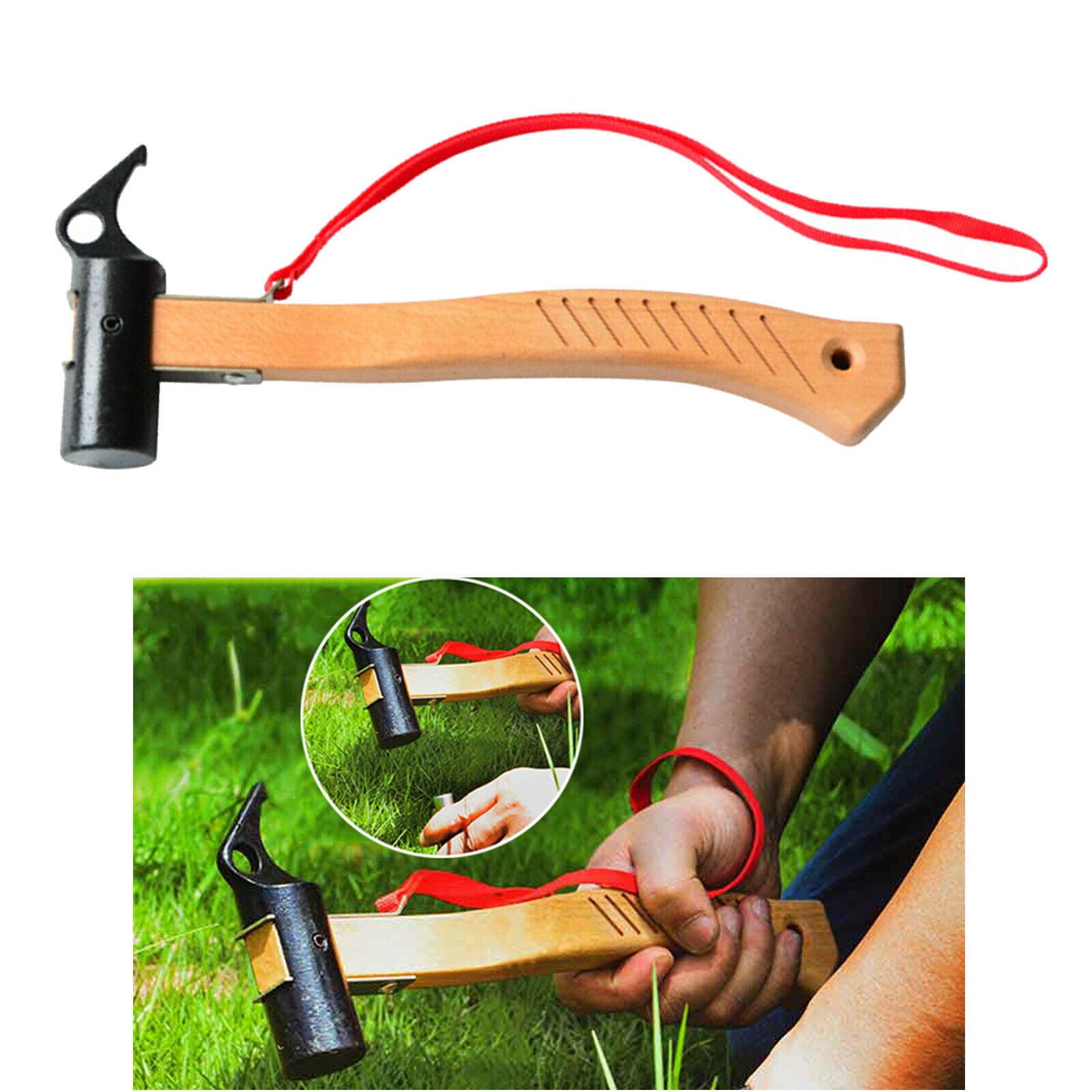 Outdoor Camping Tent Hammer Ground Nails Mallet Shovel Stake Remover Tool