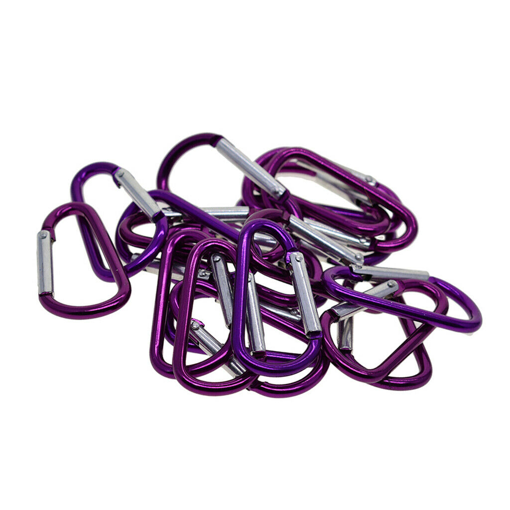 20Pcs Small Carabiner D Climbing Snap Hook Camping Key Chain Lot