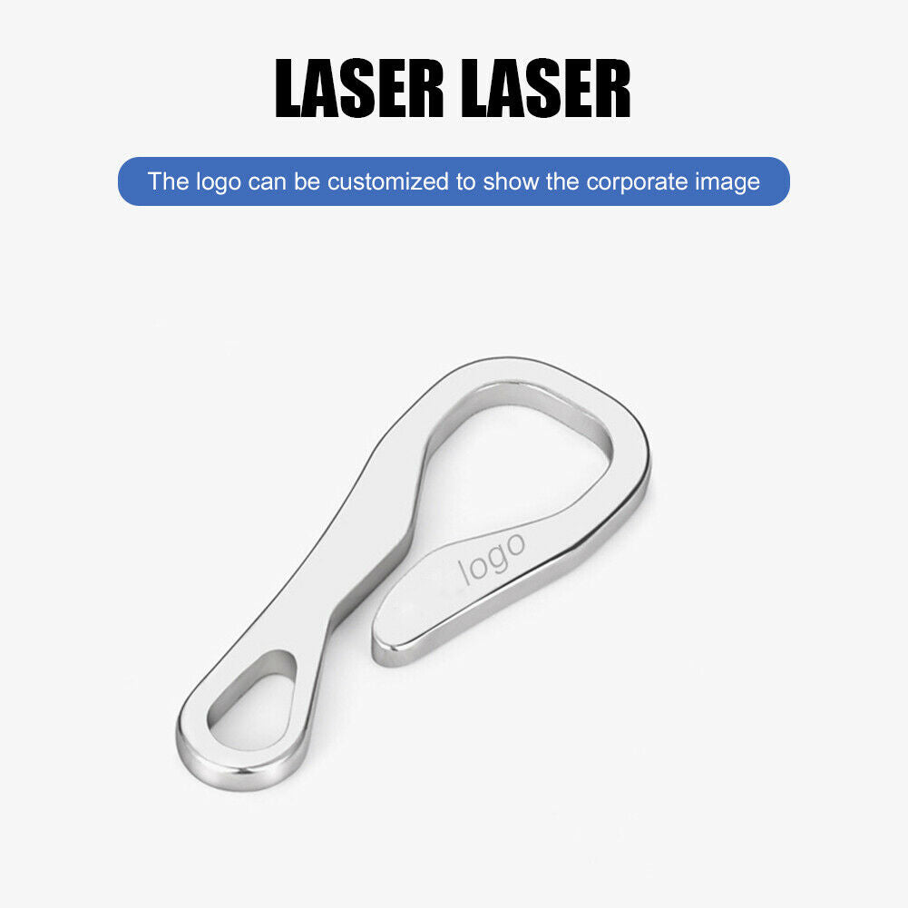 Pocket Key Organizer Clamp Stainless Steel Hanging Buckle Clip w/Keychain @