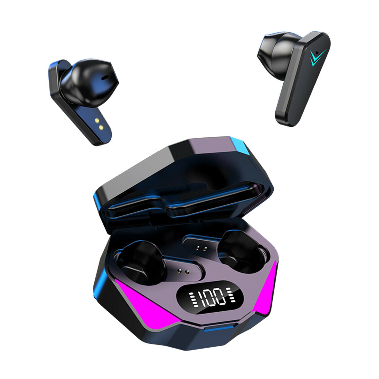 Game Wireless Earbuds Bluetooth 5.0 for Sport with Wireless Charging Case