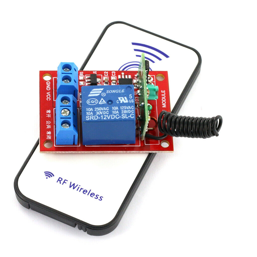 12V One Channel 433MHZ RF Wireless Relay Board with Remote Control 15-30m