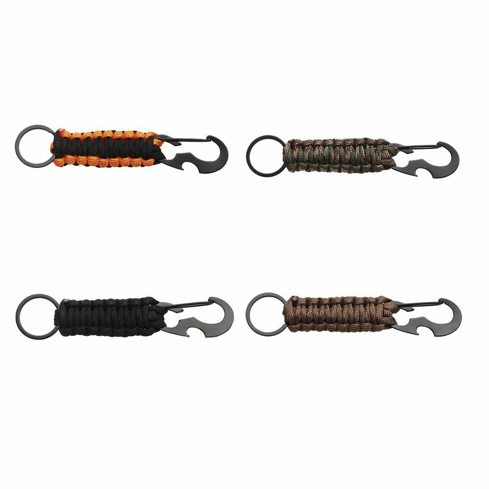 Knot Military Paracord Cord Keyring Rope Keychain Key Chain Ring Bottle Opener