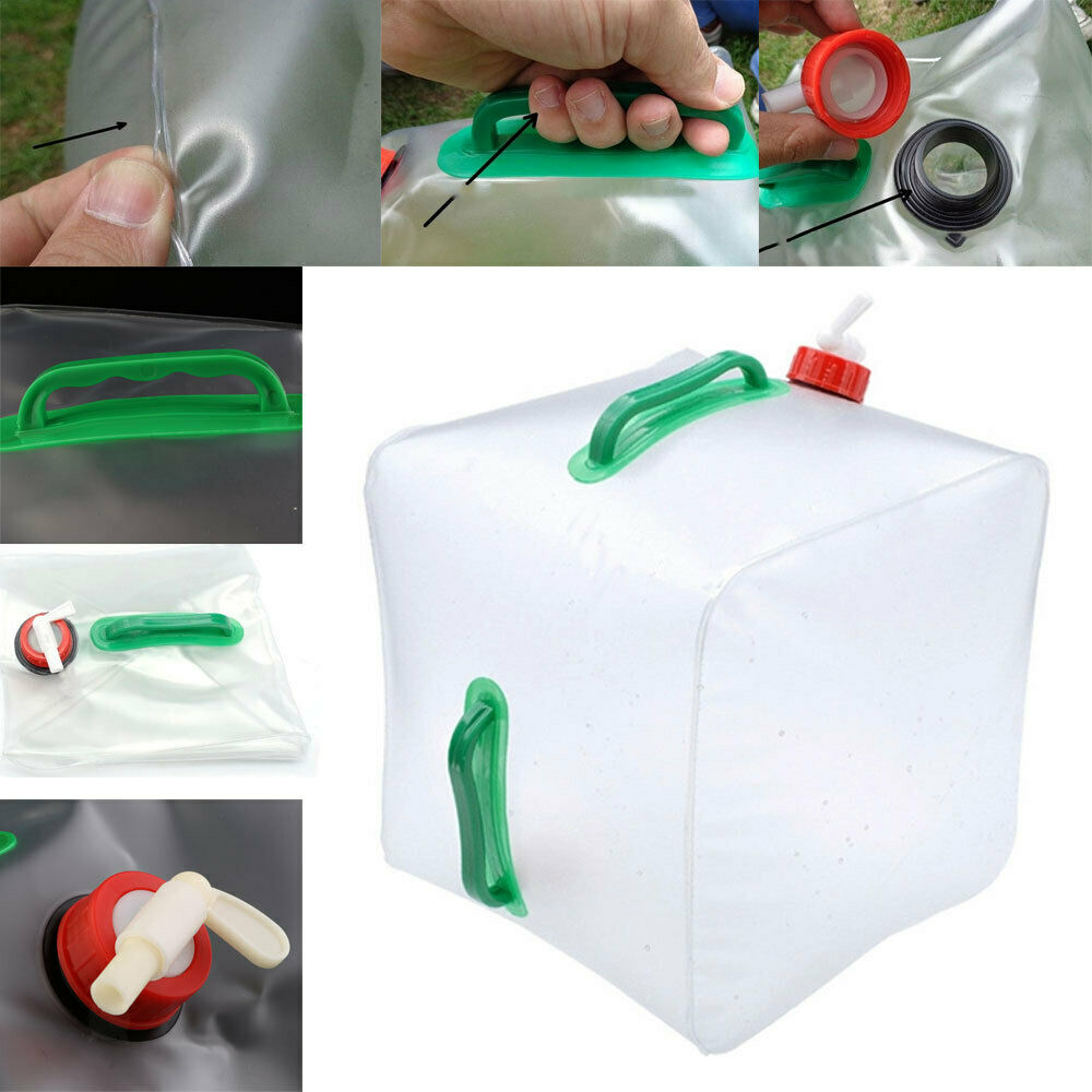 2x Water Container Handle Tap Emergency Water Storage Carrier Lifting Bag