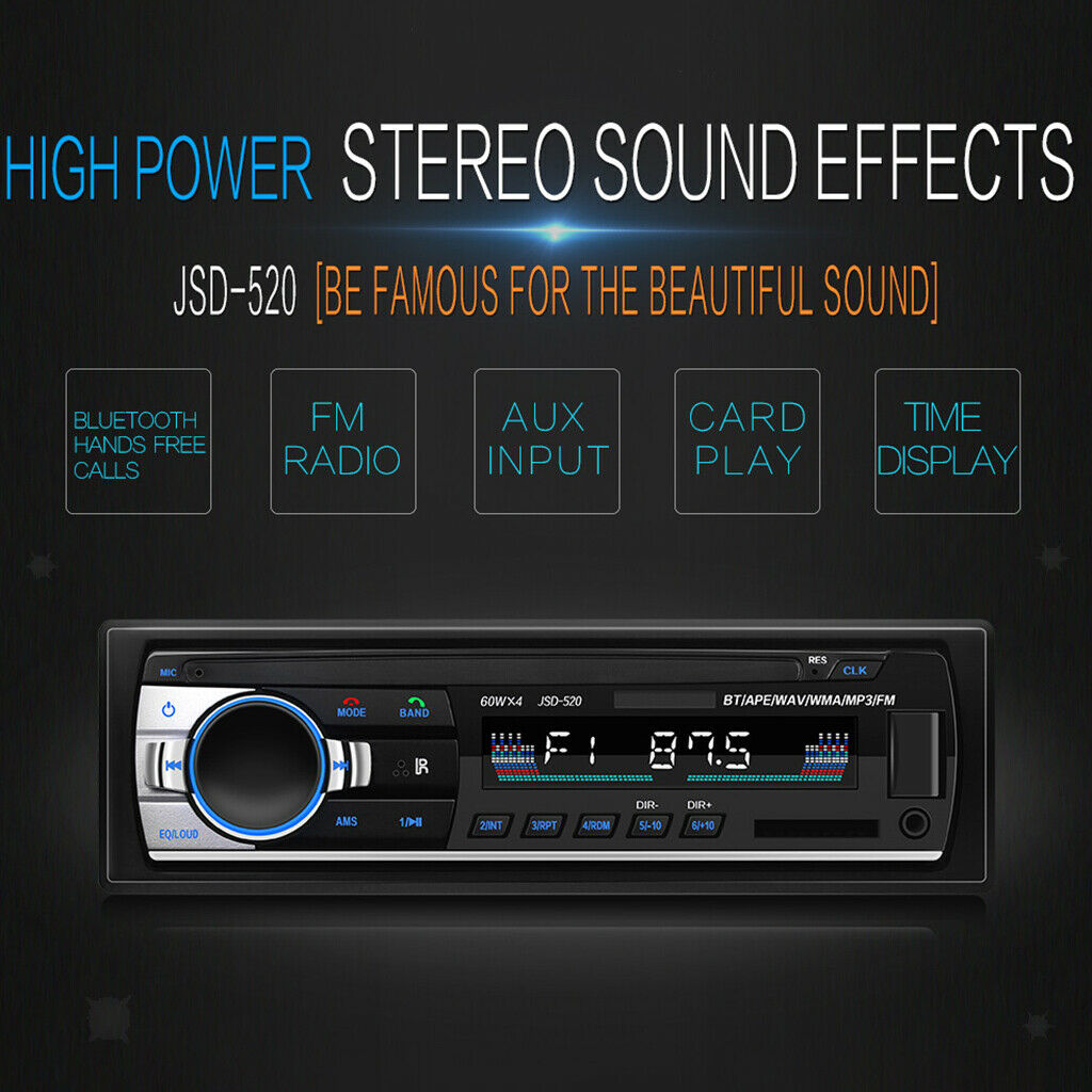 Car In-dash Stereo MP3 Player Device Bluetooth FM Radio Audio Handsfree Call