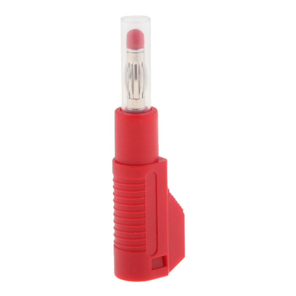 10PCS Unshrouded 4mm Male Sheath Stackable Banana Plug Red + Black