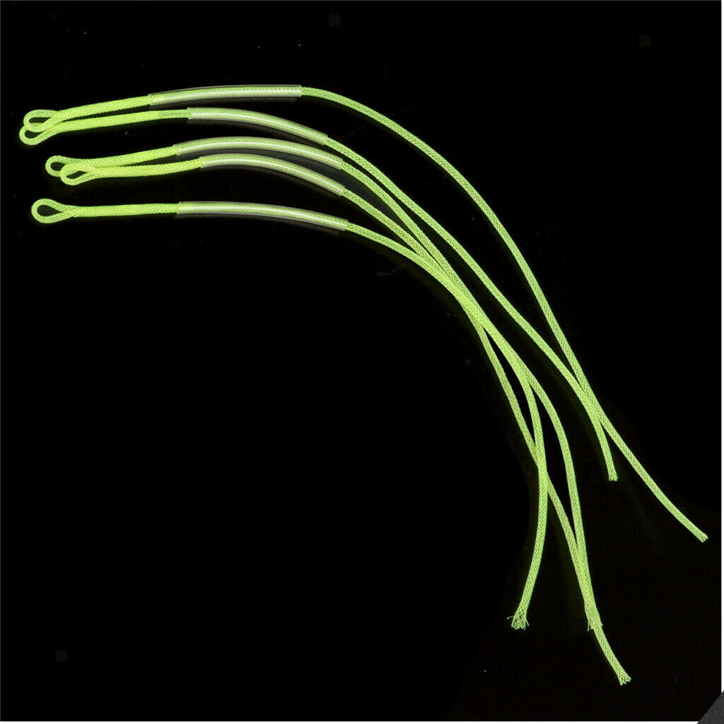 10Pcs Braided Fly Fishing Line Leader Loop Connectors Yellow Capacity 50 lb