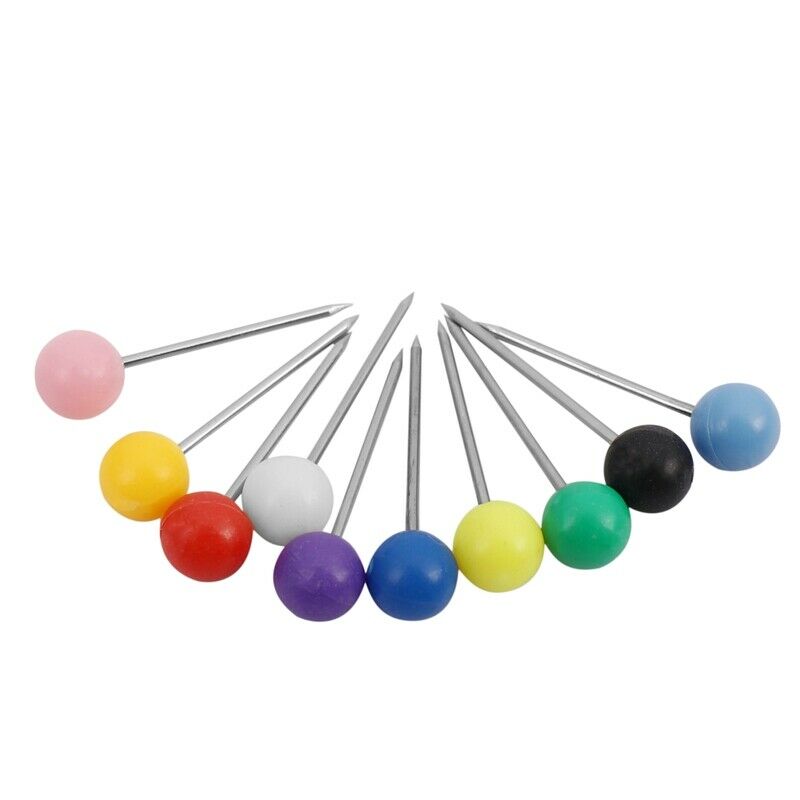 1000 Pieces 1/8 inch Map Push Pins Map Tacks with Plastic Round Heads and SteeN5