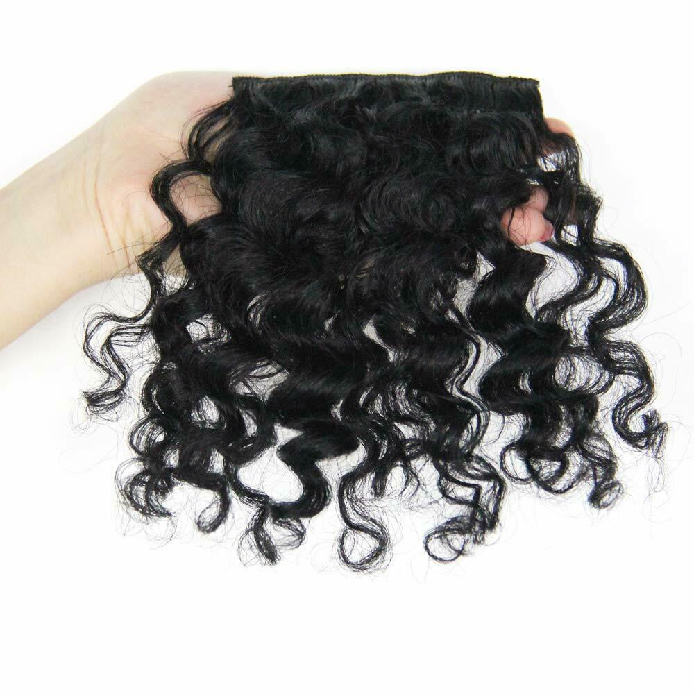 100% Remy Human Hair Curly Bangs Clip in Front Fringes Afro Hairpiece Extensions
