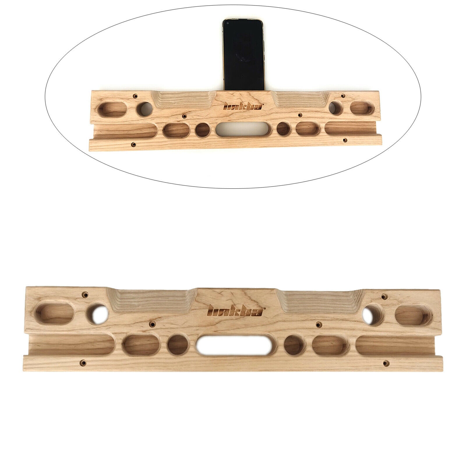 Wooden Climbing Hangboard Multi Fingerboard 50x10cm Doorway Grip Gripper