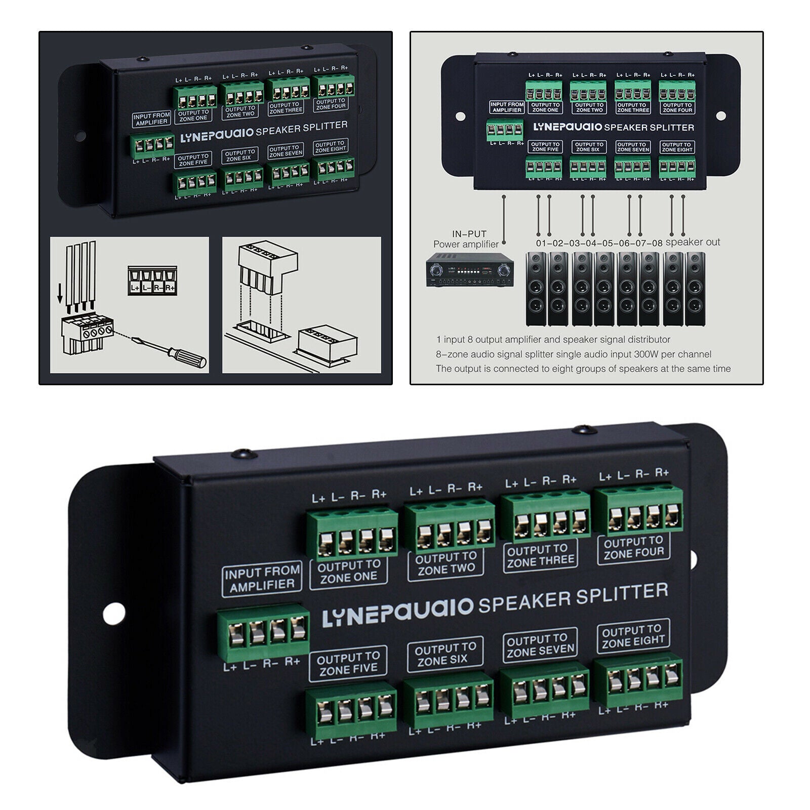 1 In 8 Out Amplifier Distributor Connector Sound Signal Distribution Panel