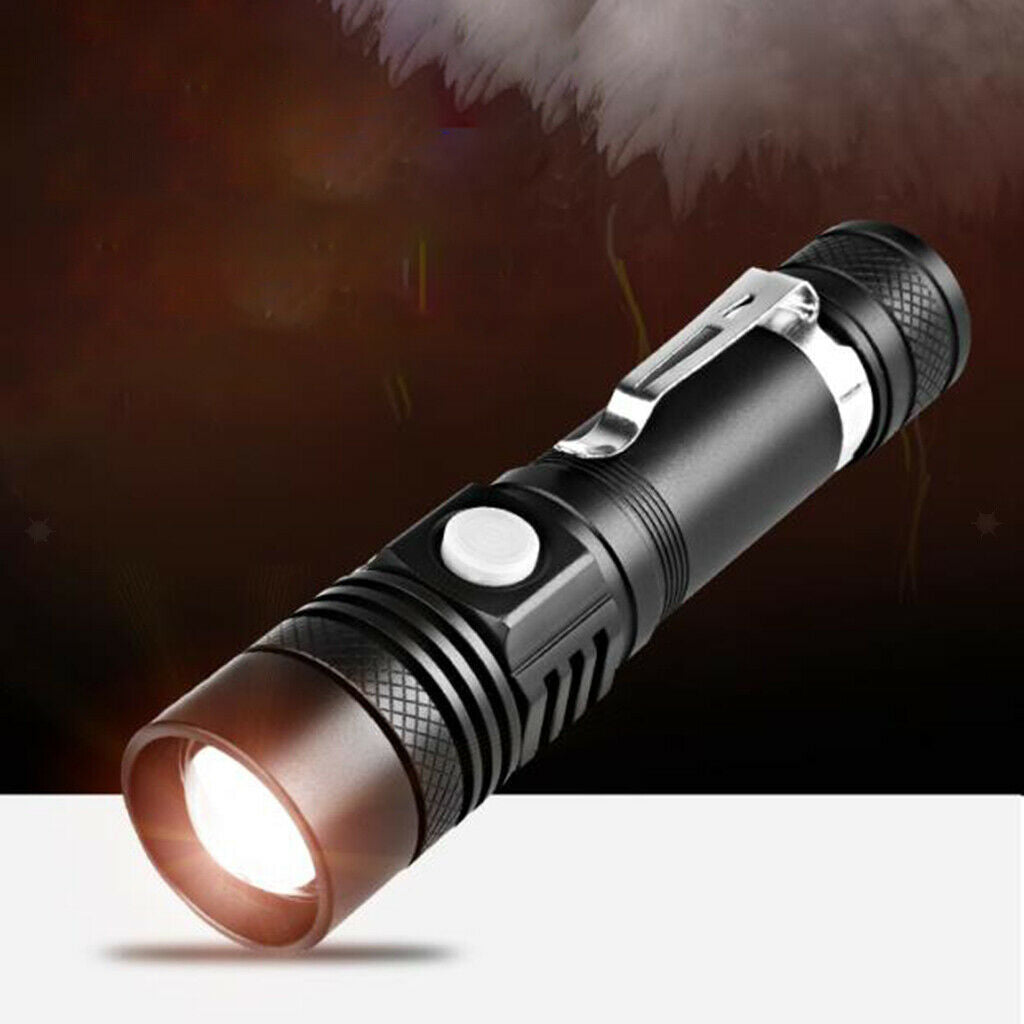 Compact Zoom LED Flashlight Super Bright Portable Outdoor Torch Lamp 4 Modes