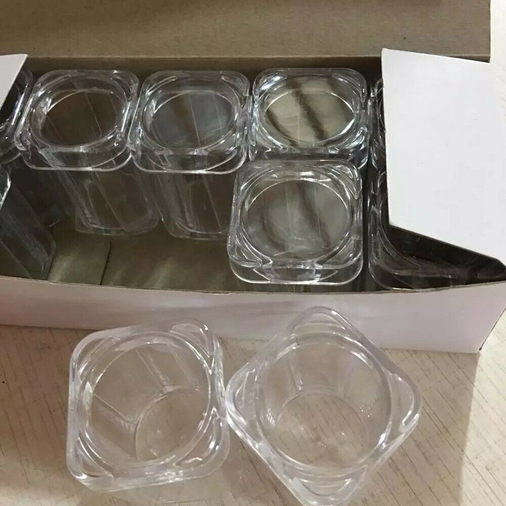 30mm Clear Round Plastic Coin Storage Box Can Hold 10 Capsules Container Cases