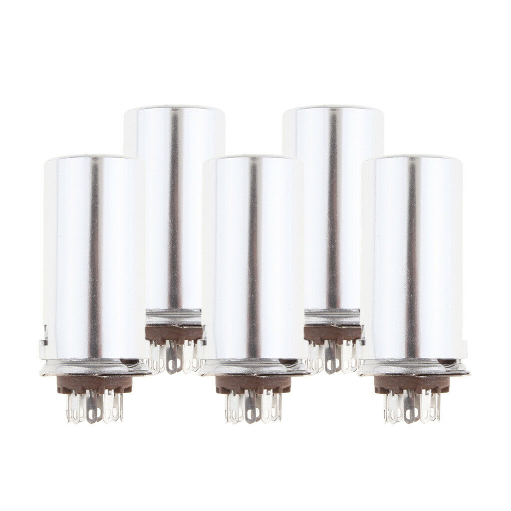 5x 9Pin Vacuum Tube Socket w/ Aluminum Shield for 12AX7 12AU7 E88CC 6922 6n1