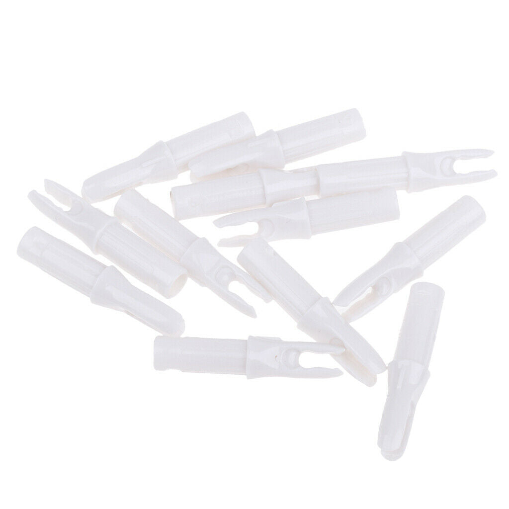 12x Plastic Archery Arrow for Arrow Shaft Inner Diameter 6.2mm - White