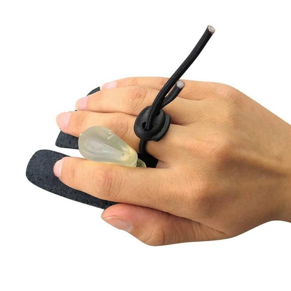 Leather Archery Finger Tab Guard Bowstring Protector Gear Bow Shooting Target CA
