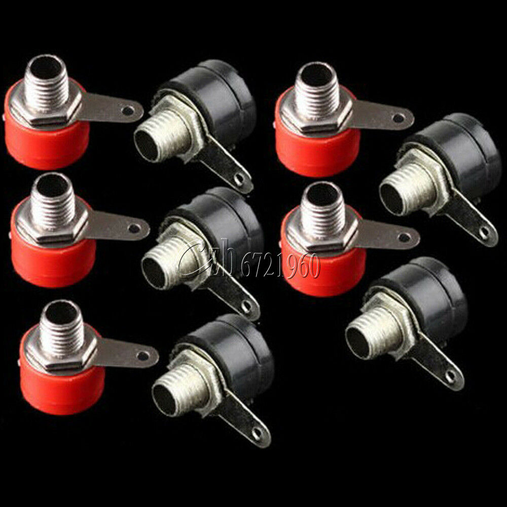 4PCS JS-910B Short Red Black 4mm Banana Female Jack Terminal for Speaker Audio