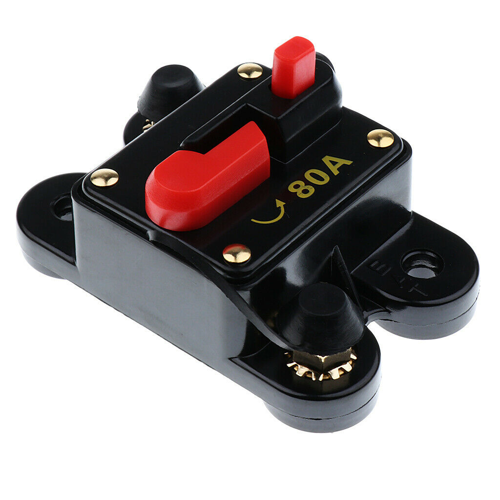 Waterproof 80A Amp Manual Reset Circuit Breaker for 12V/24V Car Auto Boat